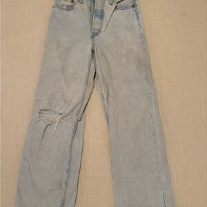 Classic Light Blue Straight Leg Jeans
